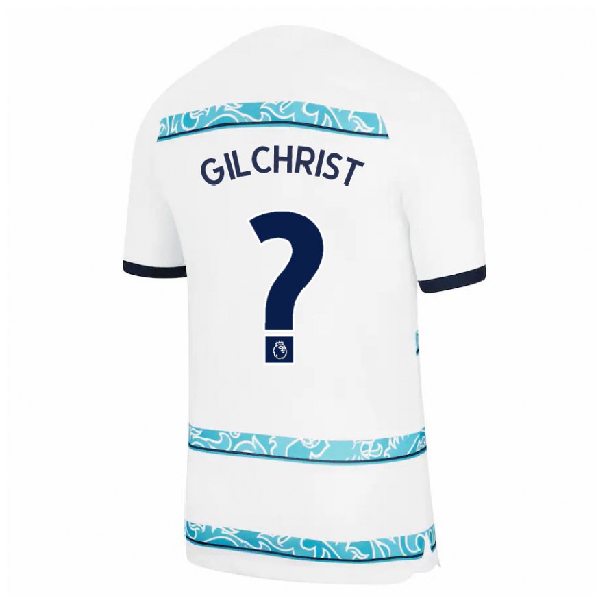 Kandiny Femme Maillot Alfie Gilchrist #0 Blanc Bleu Clair Troisieme 2022/23 T-shirt