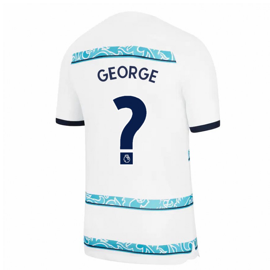 Kandiny Femme Maillot Tyrique George #0 Blanc Bleu Clair Troisieme 2022/23 T-shirt