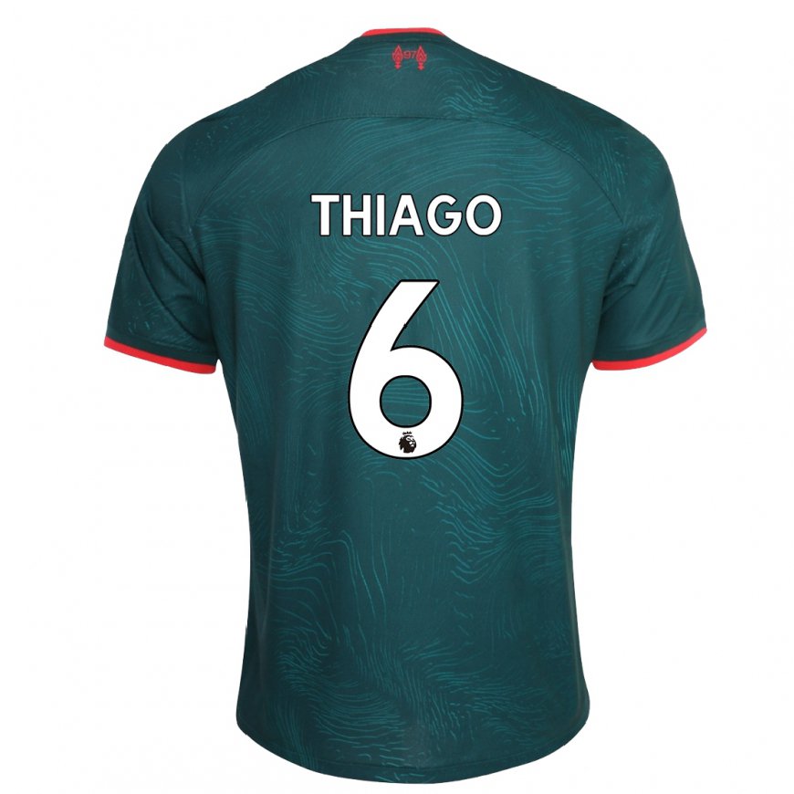 Kandiny Femme Maillot Thiago #6 Vert Foncé Troisieme 2022/23 T-shirt