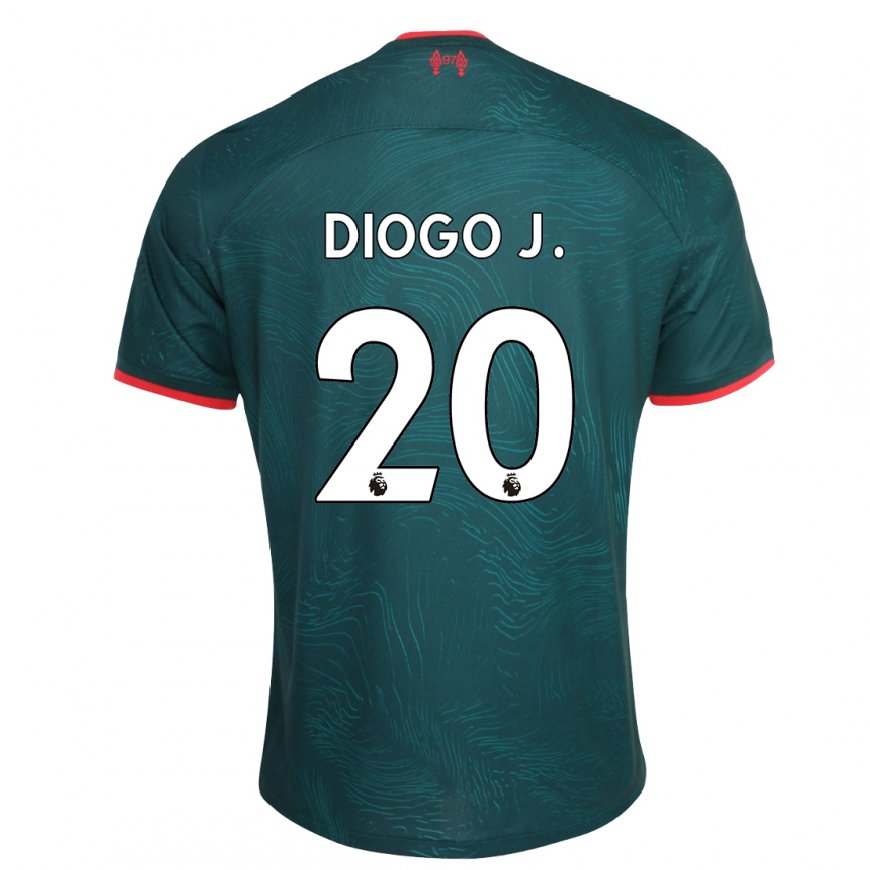Kandiny Femme Maillot Diogo Jota #20 Vert Foncé Troisieme 2022/23 T-shirt