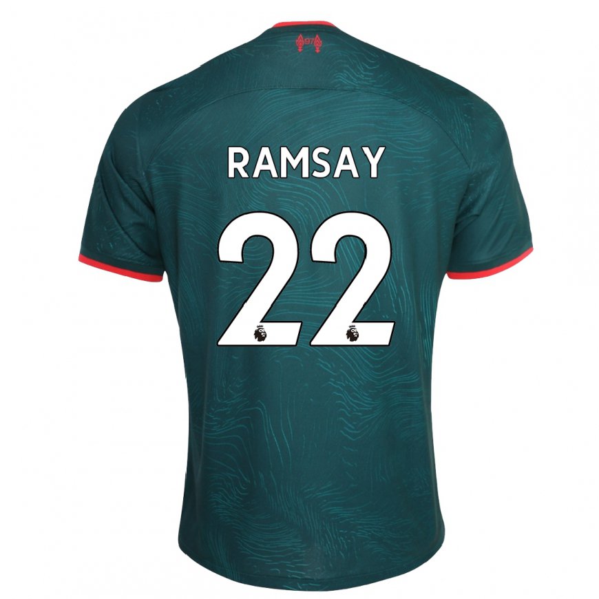 Kandiny Femme Maillot Calvin Ramsay #22 Vert Foncé Troisieme 2022/23 T-shirt