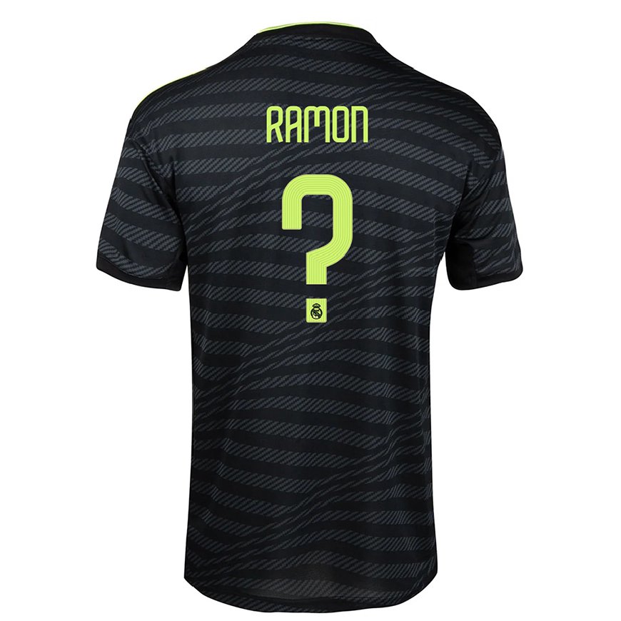 Kandiny Femme Maillot Jacobo Ramon #0 Noir Gris Foncé Troisieme 2022/23 T-shirt