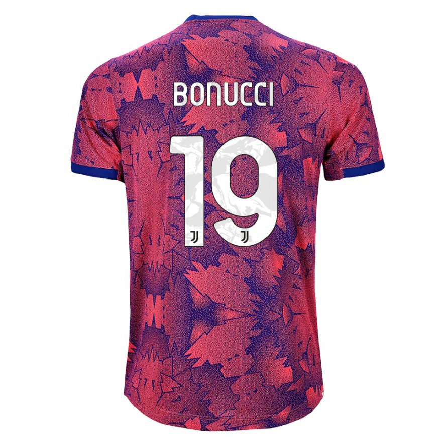 Kandiny Femme Maillot Leonardo Bonucci #19 Rose Rouge Bleu Troisieme 2022/23 T-shirt