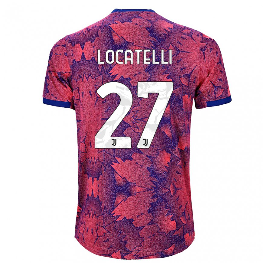 Kandiny Femme Maillot Manuel Locatelli #27 Rose Rouge Bleu Troisieme 2022/23 T-shirt