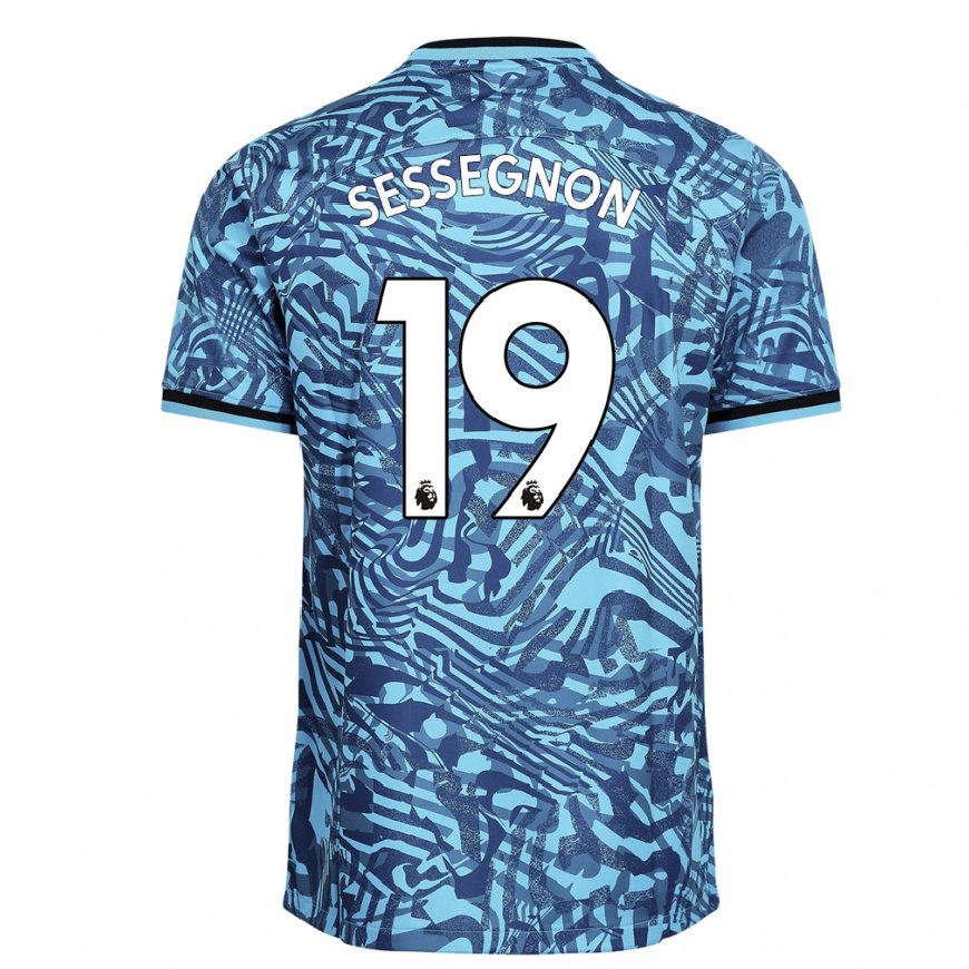 Kandiny Femme Maillot Ryan Sessegnon #19 Bleu Bleu Foncé Troisieme 2022/23 T-shirt