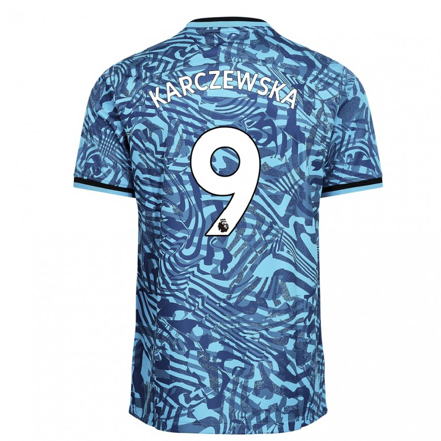 Kandiny Femme Maillot Nikola Karczewska #9 Bleu Bleu Foncé Troisieme 2022/23 T-shirt