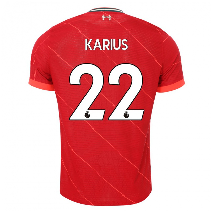 Femme Maillot Loris Karius #22 Rouge Tenues Domicile 2021/22 T-shirt