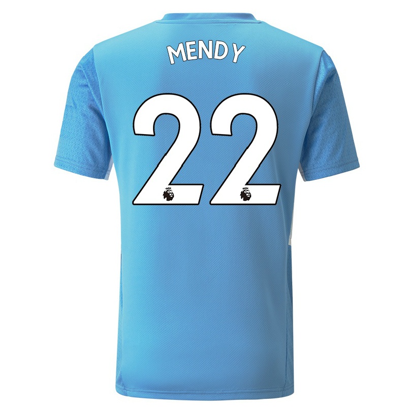 Femme Maillot Benjamin Mendy #22 Bleu Tenues Domicile 2021/22 T-shirt