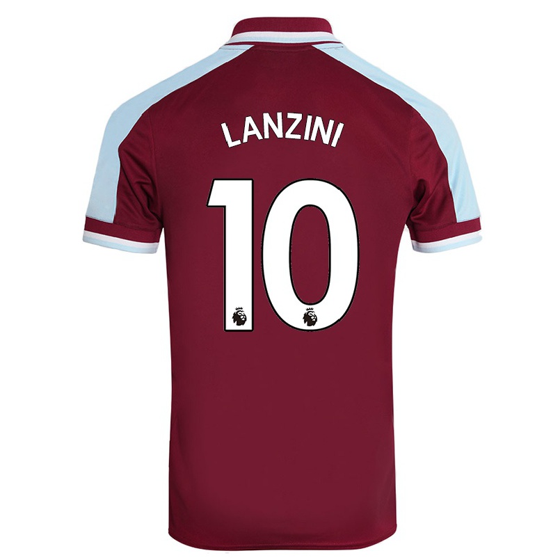 Femme Maillot Manuel Lanzini #10 Bordeaux Tenues Domicile 2021/22 T-shirt