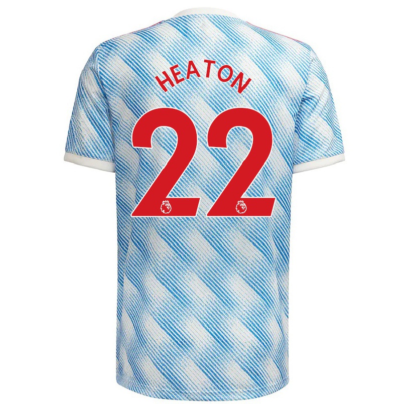 Femme Maillot Tom Heaton #22 Bleu Blanc Tenues Extérieur 2021/22 T-shirt
