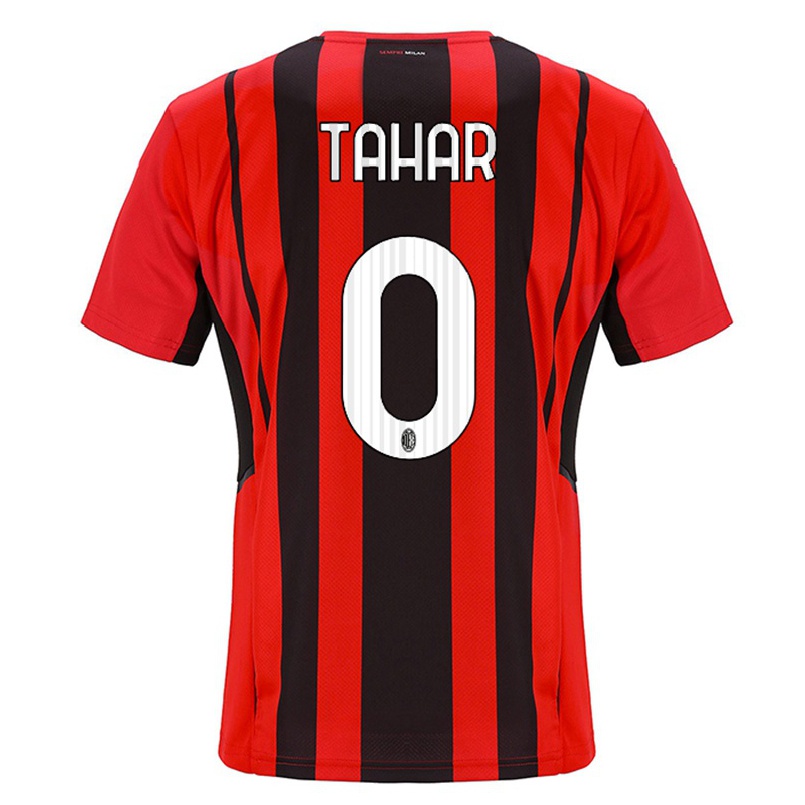 Femme Maillot Riad Tahar #0 Rouge Noir Tenues Domicile 2021/22 T-shirt