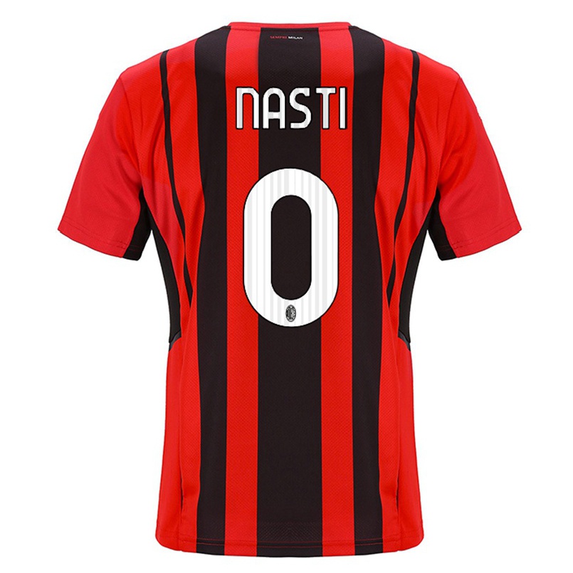 Femme Maillot Marco Nasti #0 Rouge Noir Tenues Domicile 2021/22 T-shirt