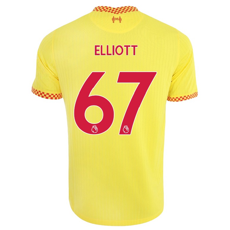 Femme Football Maillot Harvey Elliott #67 Jaune Tenues Third 2021/22 T-shirt