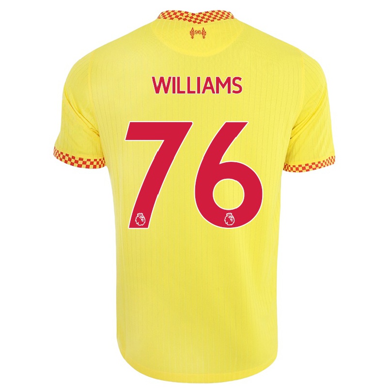Femme Football Maillot Neco Williams #76 Jaune Tenues Third 2021/22 T-shirt