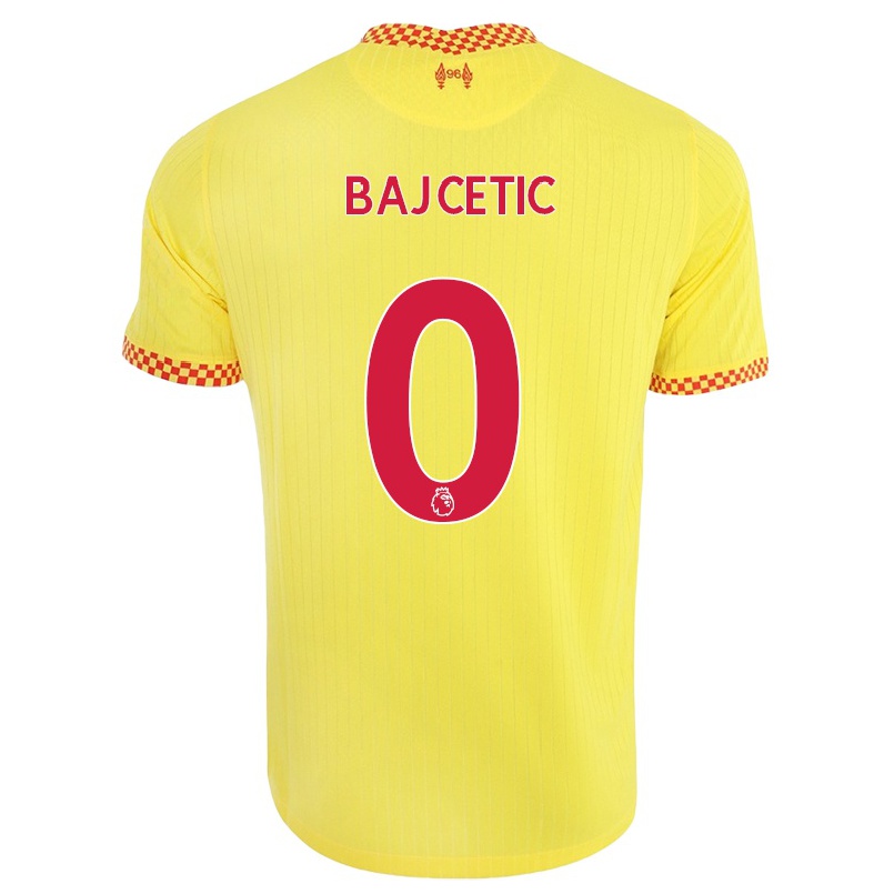 Femme Football Maillot Stefan Bajcetic #0 Jaune Tenues Third 2021/22 T-shirt