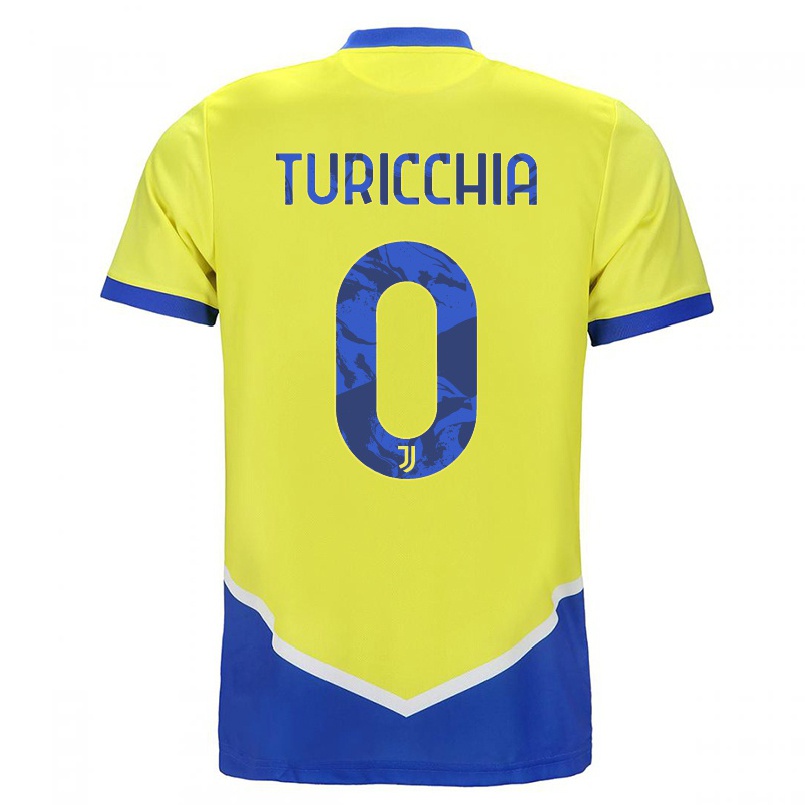 Femme Football Maillot Riccardo Turicchia #0 Bleu Jaune Tenues Third 2021/22 T-shirt