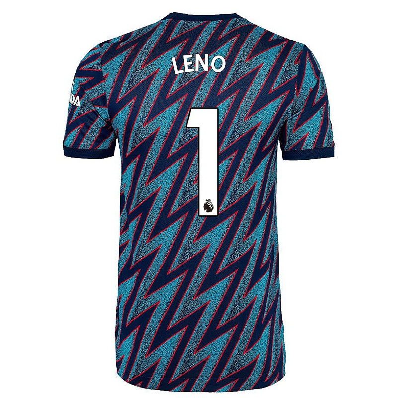 Femme Football Maillot Bernd Leno #1 Bleu Noir Tenues Third 2021/22 T-shirt