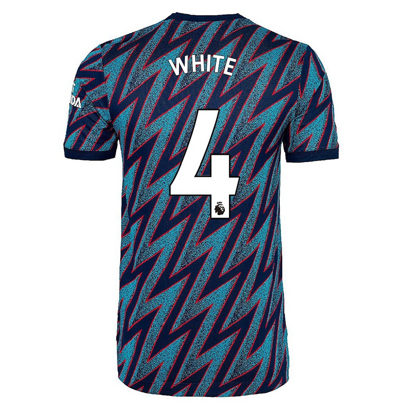 Femme Football Maillot Ben White #4 Bleu Noir Tenues Third 2021/22 T-shirt