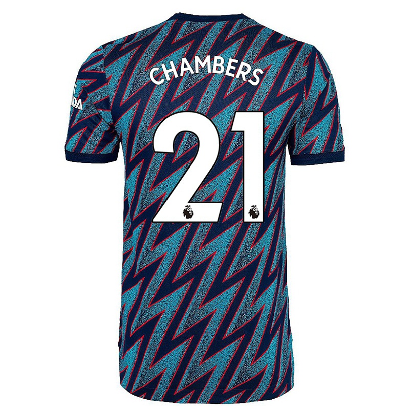 Femme Football Maillot Calum Chambers #21 Bleu Noir Tenues Third 2021/22 T-shirt