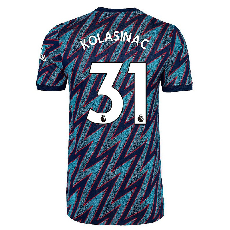 Femme Football Maillot Sead Kolasinac #31 Bleu Noir Tenues Third 2021/22 T-shirt