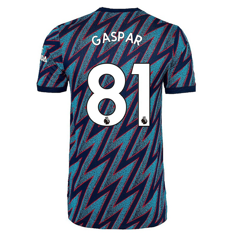 Femme Football Maillot Luigi Gaspar #81 Bleu Noir Tenues Third 2021/22 T-shirt