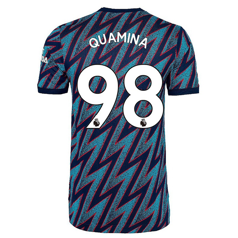 Femme Football Maillot Tino Quamina #98 Bleu Noir Tenues Third 2021/22 T-shirt