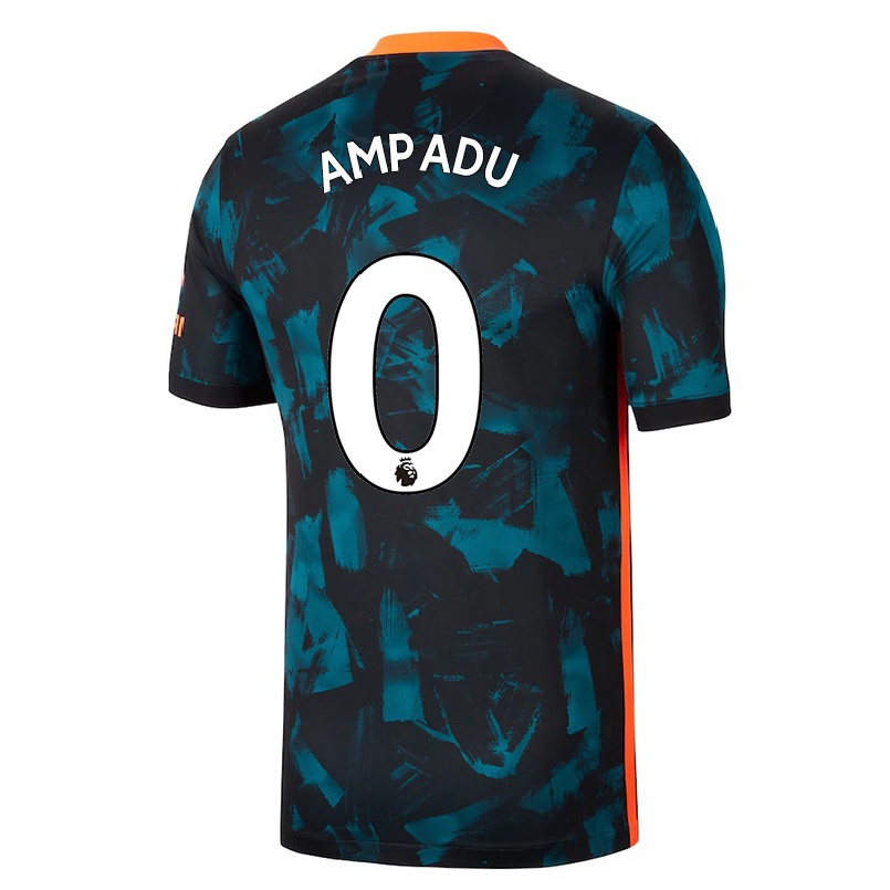 Femme Football Maillot Ethan Ampadu #0 Bleu Foncé Tenues Third 2021/22 T-shirt