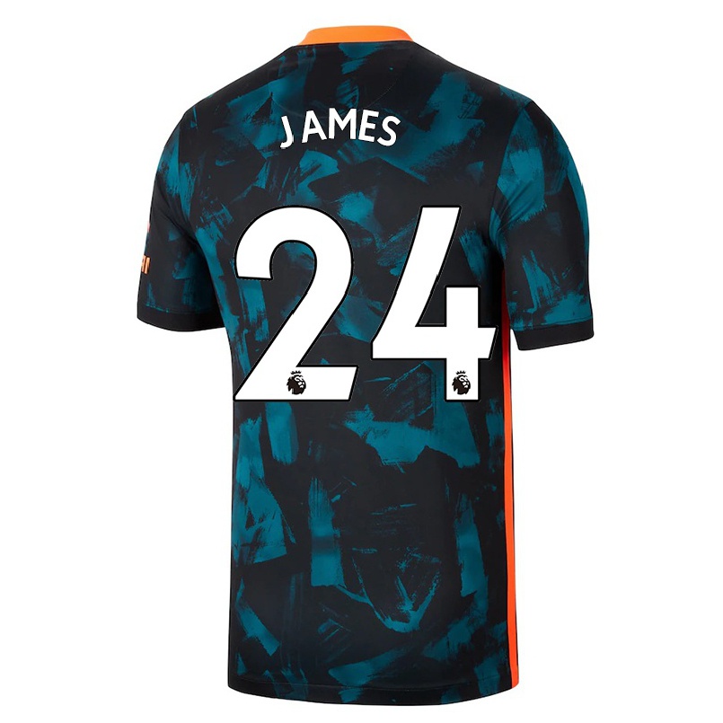 Femme Football Maillot Reece James #24 Bleu Foncé Tenues Third 2021/22 T-shirt