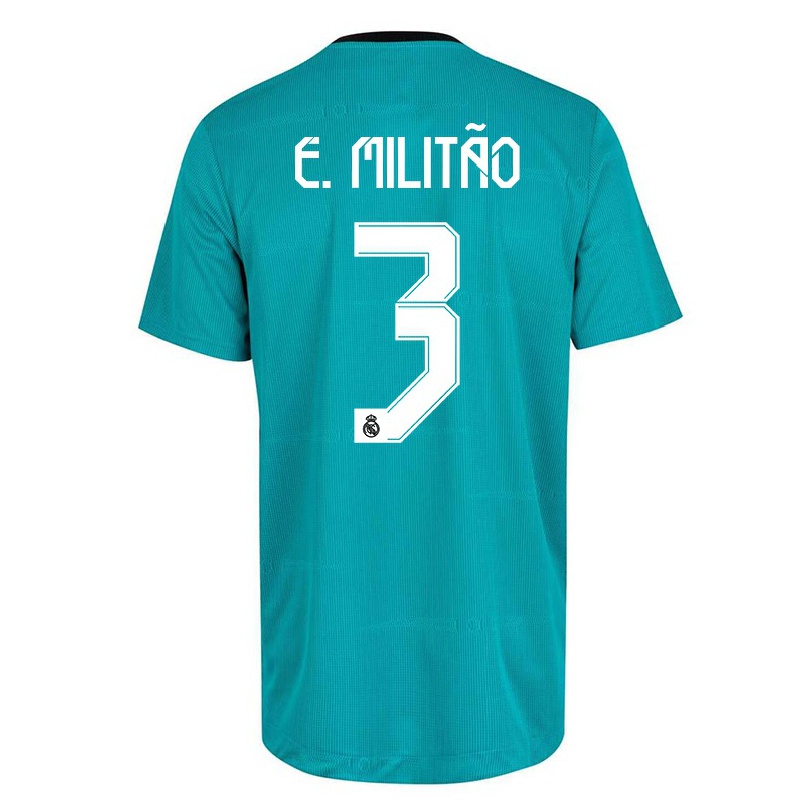 Femme Football Maillot Eder Militao #3 Vert Clair Tenues Third 2021/22 T-shirt