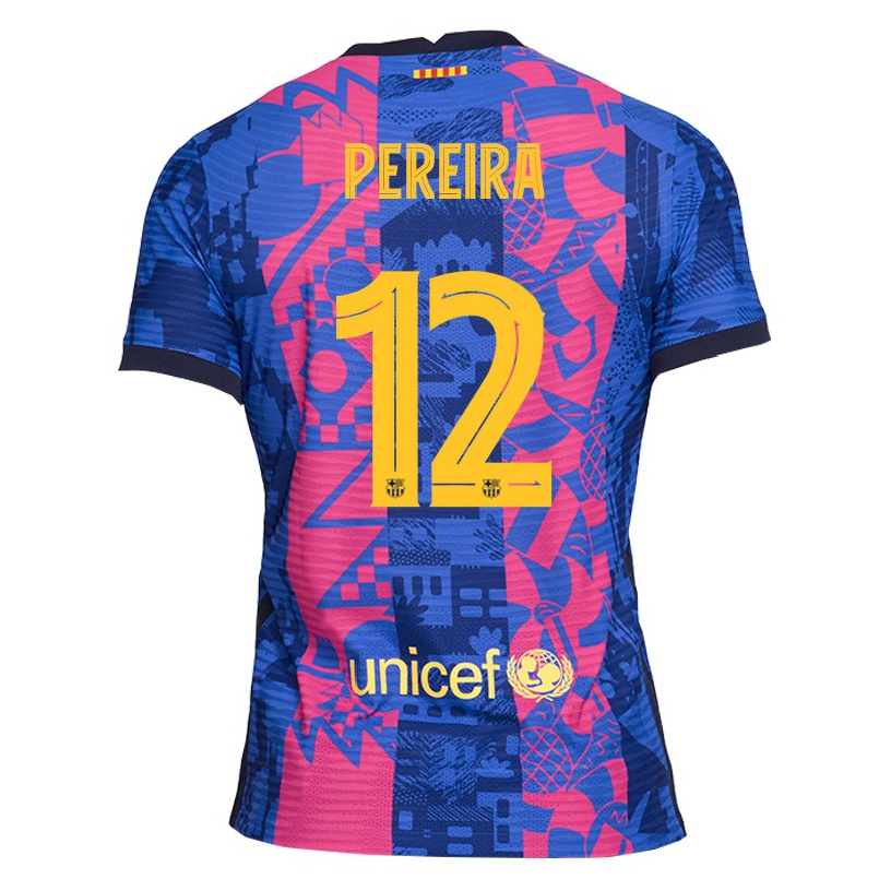 Femme Football Maillot Matheus Pereira #12 Rose Bleue Tenues Third 2021/22 T-shirt