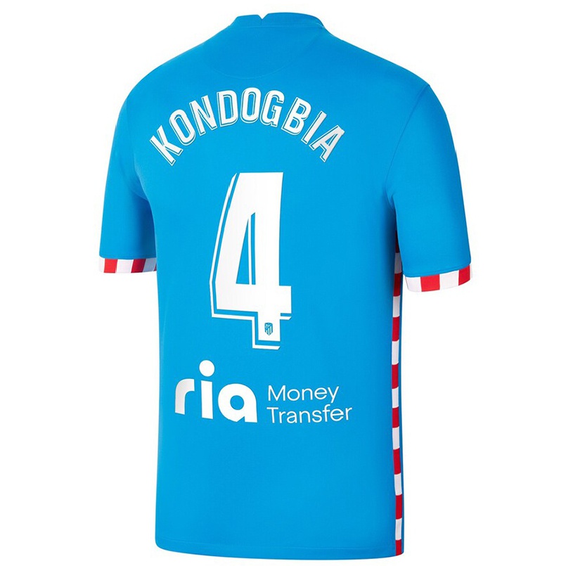 Femme Football Maillot Geoffrey Kondogbia #4 Bleu Tenues Third 2021/22 T-shirt