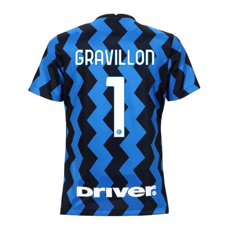 Femme Football Maillot Andreaw Gravillon #1 Tenues Domicile Bleu Noire 2020/21 Chemise