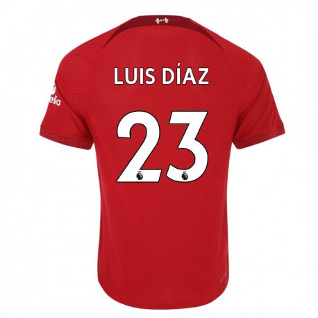 Kandiny Enfant Maillot Luis Diaz #23 Rouge Foncé Tenues Domicile 2022/23 T-shirt