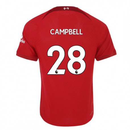 Kandiny Enfant Maillot Megan Campbell #28 Rouge Foncé Tenues Domicile 2022/23 T-shirt