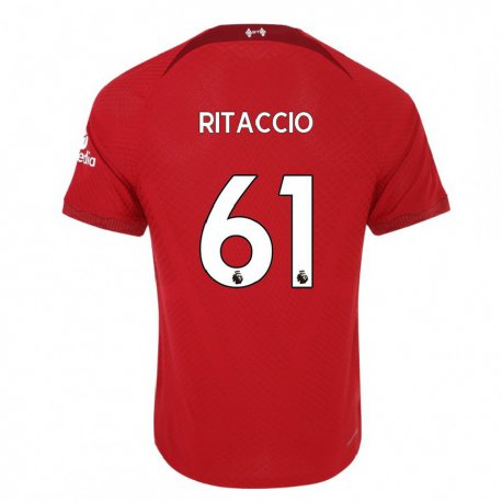 Kandiny Enfant Maillot Matteo Ritaccio #61 Rouge Foncé Tenues Domicile 2022/23 T-shirt