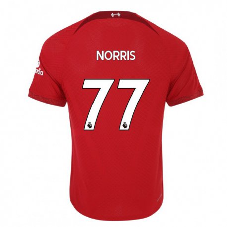 Kandiny Enfant Maillot James Norris #77 Rouge Foncé Tenues Domicile 2022/23 T-shirt