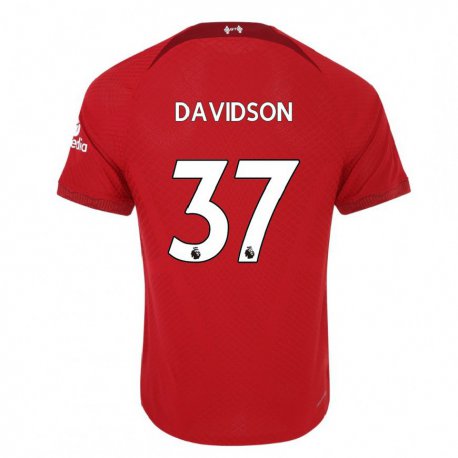 Kandiny Enfant Maillot Josh Davidson #37 Rouge Foncé Tenues Domicile 2022/23 T-shirt