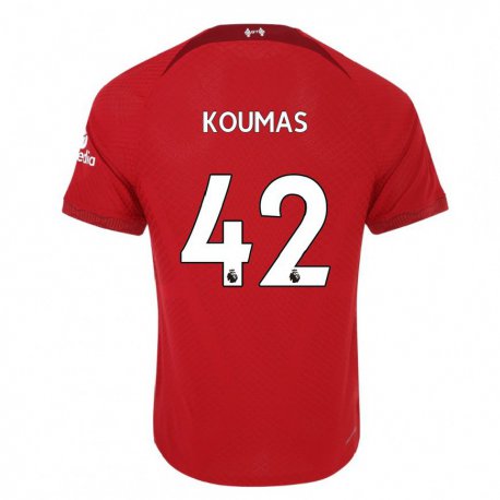Kandiny Enfant Maillot Lewis Koumas #42 Rouge Foncé Tenues Domicile 2022/23 T-shirt