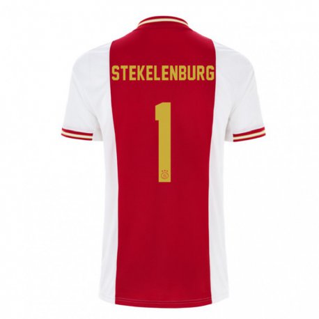 Kandiny Enfant Maillot Maarten Stekelenburg #1 Rouge Foncé Blanc Tenues Domicile 2022/23 T-shirt