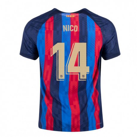 Kandiny Enfant Maillot Nico Gonzalez #14 Bleu Écarlate Tenues Domicile 2022/23 T-shirt