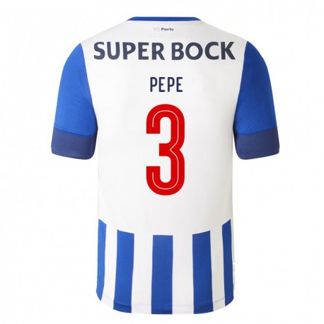 Kandiny Enfant Maillot Pepe #3 Bleu Royal Tenues Domicile 2022/23 T-shirt