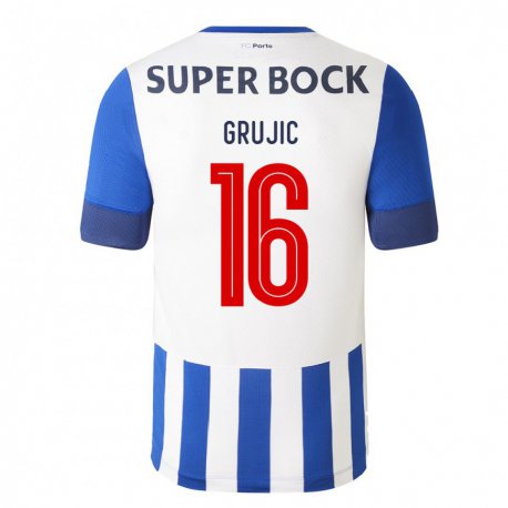 Kandiny Enfant Maillot Marko Grujic #16 Bleu Royal Tenues Domicile 2022/23 T-shirt