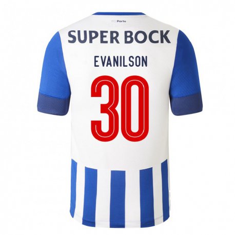 Kandiny Enfant Maillot Evanilson #30 Bleu Royal Tenues Domicile 2022/23 T-shirt