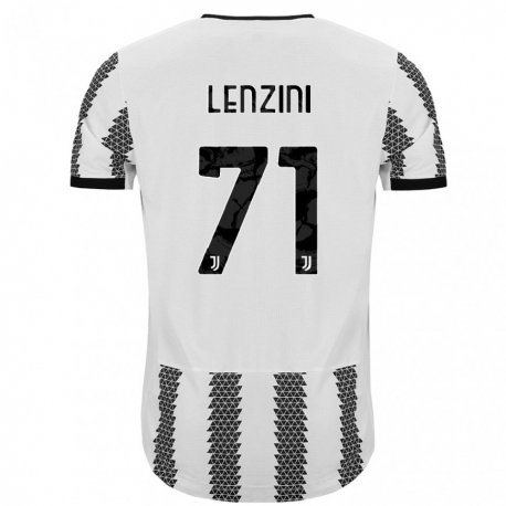 Kandiny Enfant Maillot Martina Lenzini #71 Blanc Noir Tenues Domicile 2022/23 T-shirt