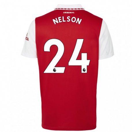 Kandiny Enfant Maillot Reiss Nelson #24 Rouge Blanc Tenues Domicile 2022/23 T-shirt