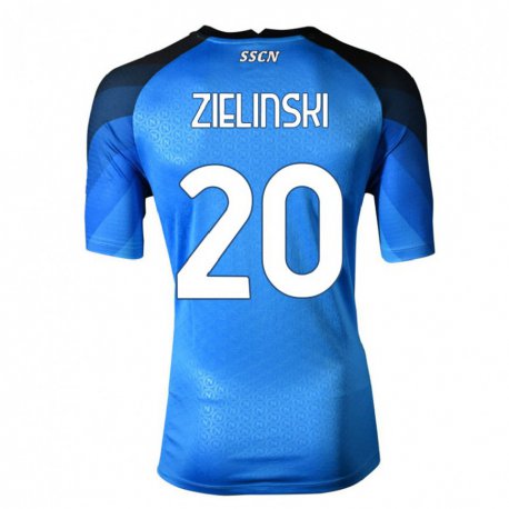 Kandiny Enfant Maillot Piotr Zielinski #20 Bleu Foncé Gris Tenues Domicile 2022/23 T-shirt