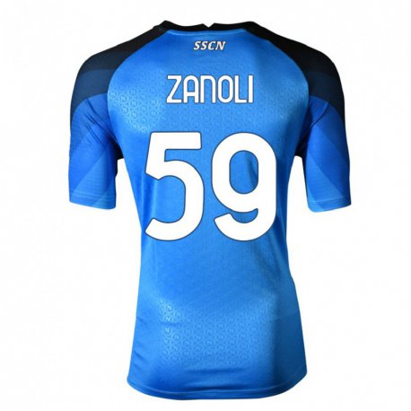 Kandiny Enfant Maillot Alessandro Zanoli #59 Bleu Foncé Gris Tenues Domicile 2022/23 T-shirt