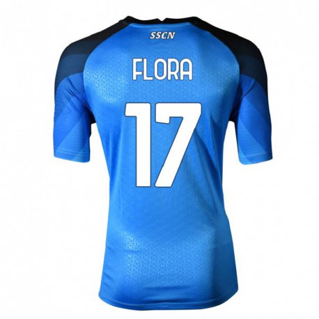 Kandiny Enfant Maillot Massimiliano Flora #17 Bleu Foncé Gris Tenues Domicile 2022/23 T-shirt