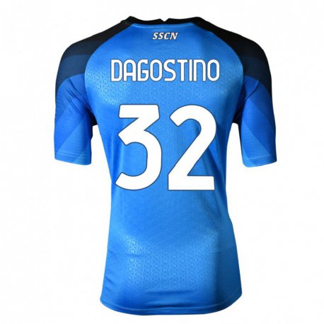 Kandiny Enfant Maillot Giuseppe Dagostino #32 Bleu Foncé Gris Tenues Domicile 2022/23 T-shirt