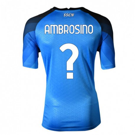 Kandiny Enfant Maillot Ambrosino #0 Bleu Foncé Gris Tenues Domicile 2022/23 T-shirt